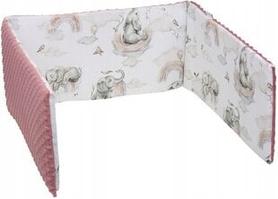 Pehmeä sängynsuoja Babymam 180x30, vaaleanpunainen/valkoinen hinta ja tiedot | Lasten turvallisuus | hobbyhall.fi