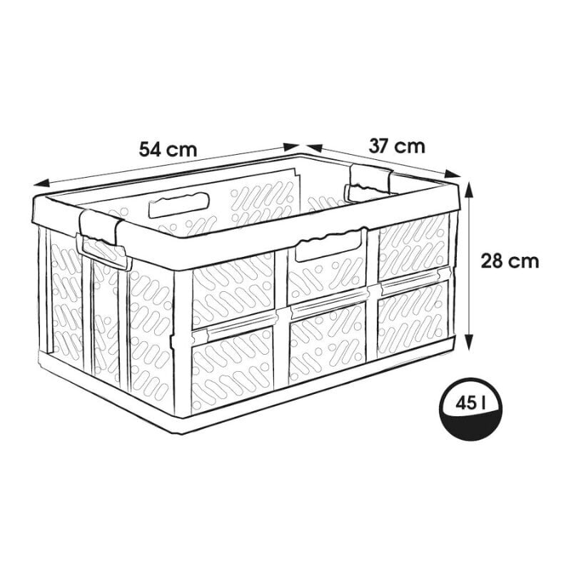 Taitettava laatikko kantavuus jopa 50kg Ben 54x37x28cm 45L vihre&auml; hinta ja tiedot | Säilytyslaatikot ja -korit | hobbyhall.fi