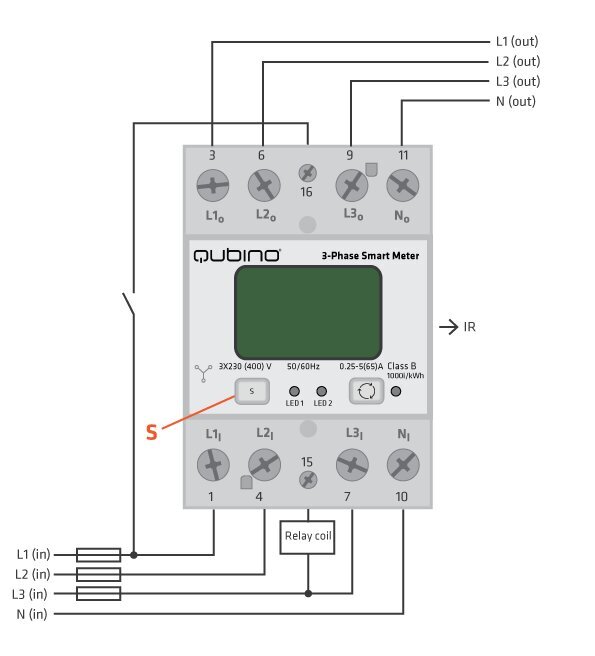 Qubino 3-Phase Smart Meter - Z-Wave älykäs sähkönkulutusmittari hinta ja tiedot | Turvajärjestelmien ohjaimet | hobbyhall.fi