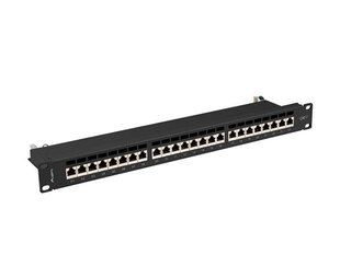 Lanberg Patch panel 24 porttia 1U Cat.7 FTP Black PPS7-1024-B hinta ja tiedot | Turvajärjestelmien tarvikkeet | hobbyhall.fi