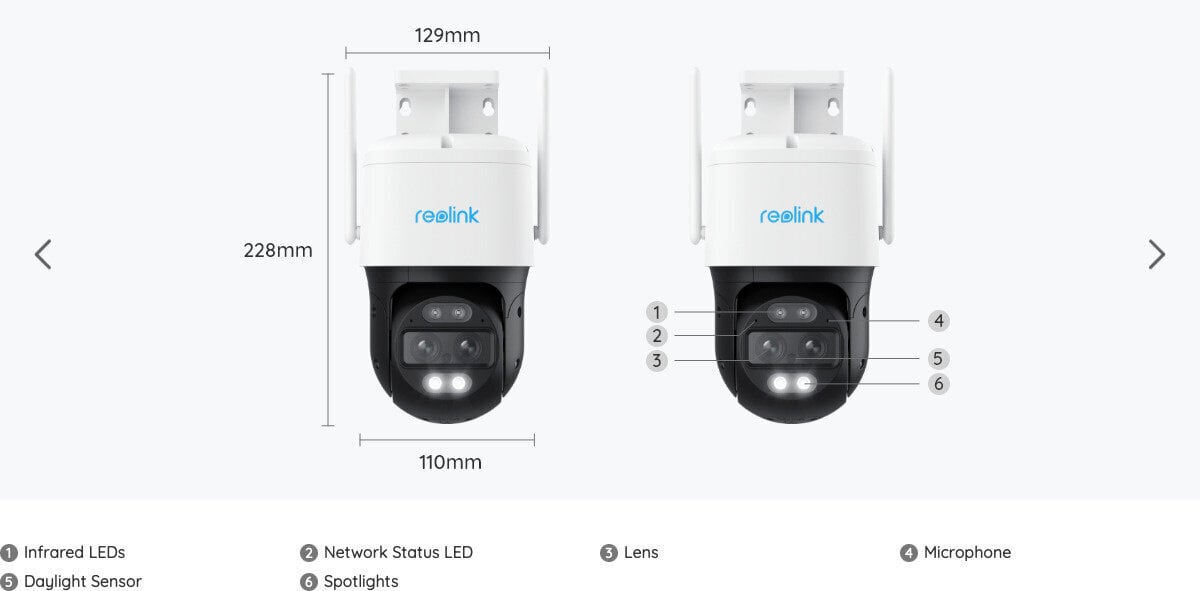 Dual Lens 4G PTZ -kamera automaattisella zoomausseurantalla Reolink TrackMix LTE Wired hinta ja tiedot | Valvontakamerat | hobbyhall.fi