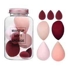 ECARLA Set of 7 Creamy Red Makeup Sponges - Setti 7 kpl Creamy red duo meikkisieniä. hinta ja tiedot | Hiustarvikkeet | hobbyhall.fi