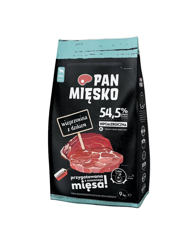 Pan Mięsko Xl koiran täysravinto villisialla, 9 kg hinta ja tiedot | Koiran kuivaruoka | hobbyhall.fi