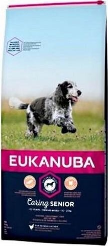 Täysravinto koirille EUKANUBA Caring Senior Medium Breed 15kg hinta ja tiedot | Koiran kuivaruoka | hobbyhall.fi