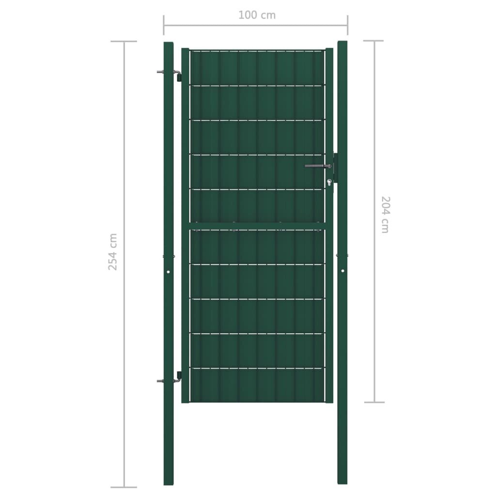 vidaXL Pihaportti PVC ja teräs 100x204 cm vihreä hinta ja tiedot | Aidat ja tarvikkeet | hobbyhall.fi