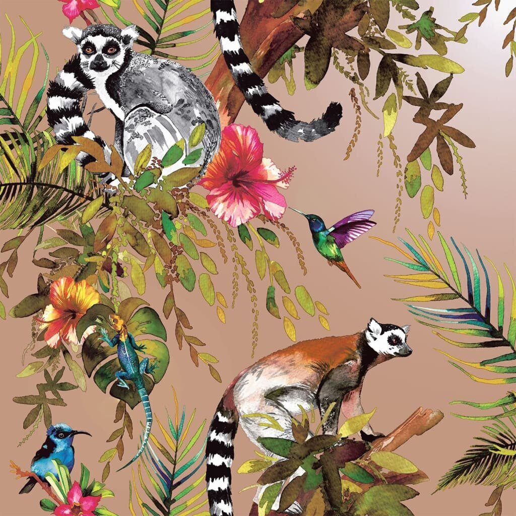 Duch Wallcoverings Tapetti Lemur, ruusukultan värinen hinta ja tiedot | Tapetit | hobbyhall.fi