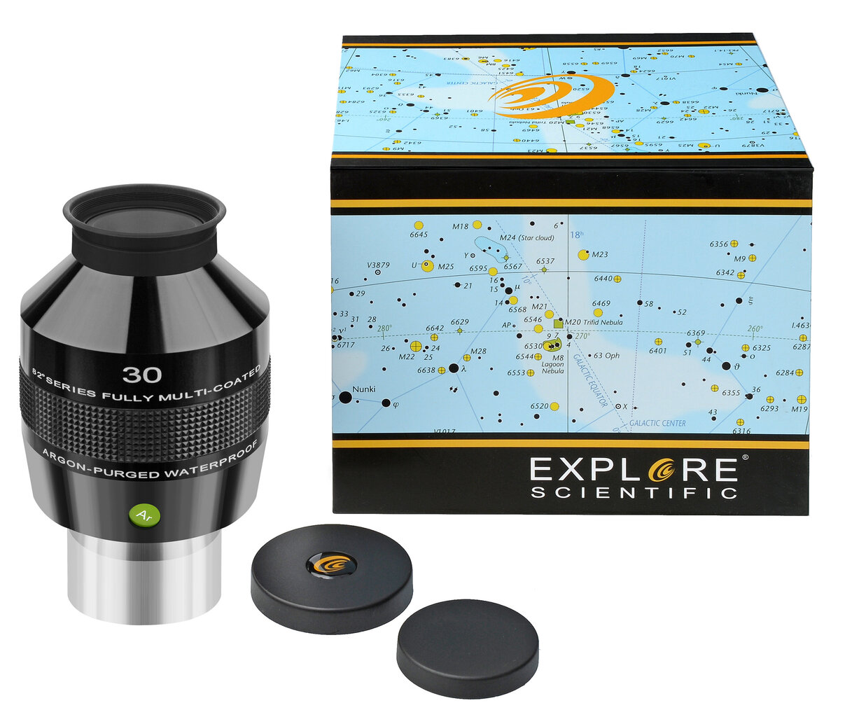 Okulaari EXPLORE SCIENTIFIC 82° Ar 30mm (2") hinta ja tiedot | Mikroskoopit ja teleskoopit | hobbyhall.fi