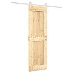 vidaXL Liukuovi laitteistosarjalla, 70x210cm, massiivimäntyä hinta ja tiedot | Sisäovet | hobbyhall.fi