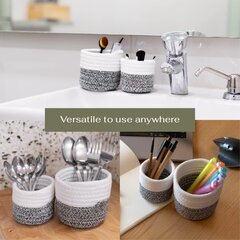 VIVERE Boho Desk Organiser Set of 2 pcs White Grey Multi-functional. hinta ja tiedot | Toimistotarvikkeet | hobbyhall.fi