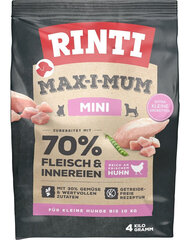 Rinti Max-i-mum Mini Adult koiran täysravinto kanan kanssa, 4 kg hinta ja tiedot | Koiran kuivaruoka | hobbyhall.fi