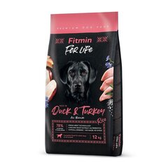 Fitmin Dog For Life Duck & Turkey, siipikarjaa, 12 kg hinta ja tiedot | Koiran kuivaruoka | hobbyhall.fi