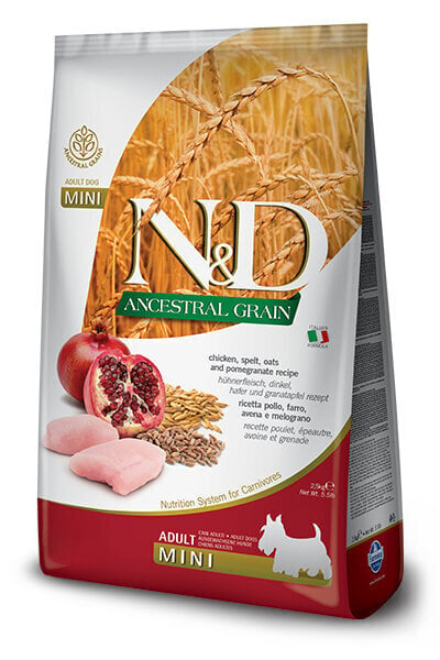 Farmina Pet Food Chicken&Pomegranate Adult Mini kanaa, 2,5 kg hinta ja tiedot | Koiran kuivaruoka | hobbyhall.fi