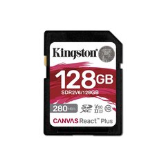 Kingston SD-kortti 128GB React Plus 280|100MB|s U3 V60 hinta ja tiedot | Kameratarvikkeet | hobbyhall.fi