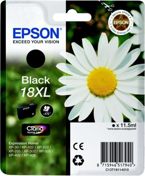 Epson 18XL, musta hinta ja tiedot | Mustekasetit | hobbyhall.fi