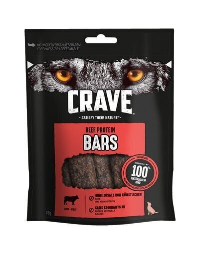 Crave Bars aikuisille koirille naudanlihalla, 7x76 g hinta ja tiedot | Koiran herkut | hobbyhall.fi