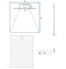 Basaltti CARRARA BLACK suihkuallas 90x90 hinta ja tiedot | Suihkualtaat | hobbyhall.fi