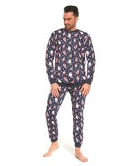 Miesten joulupyjamat 274820, sininen hinta ja tiedot | Miesten kylpytakit ja pyjamat | hobbyhall.fi