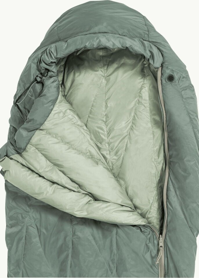 Makuupussi Jack Wolfskin Athmos Down +5, 180 cm, vihreä hinta ja tiedot | Makuupussit | hobbyhall.fi