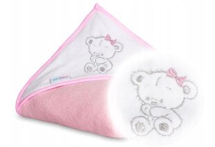 Lasten hupullinen pyyhe Babymam, 100x100 cm, pinkki hinta ja tiedot | Kylpyvälineet | hobbyhall.fi