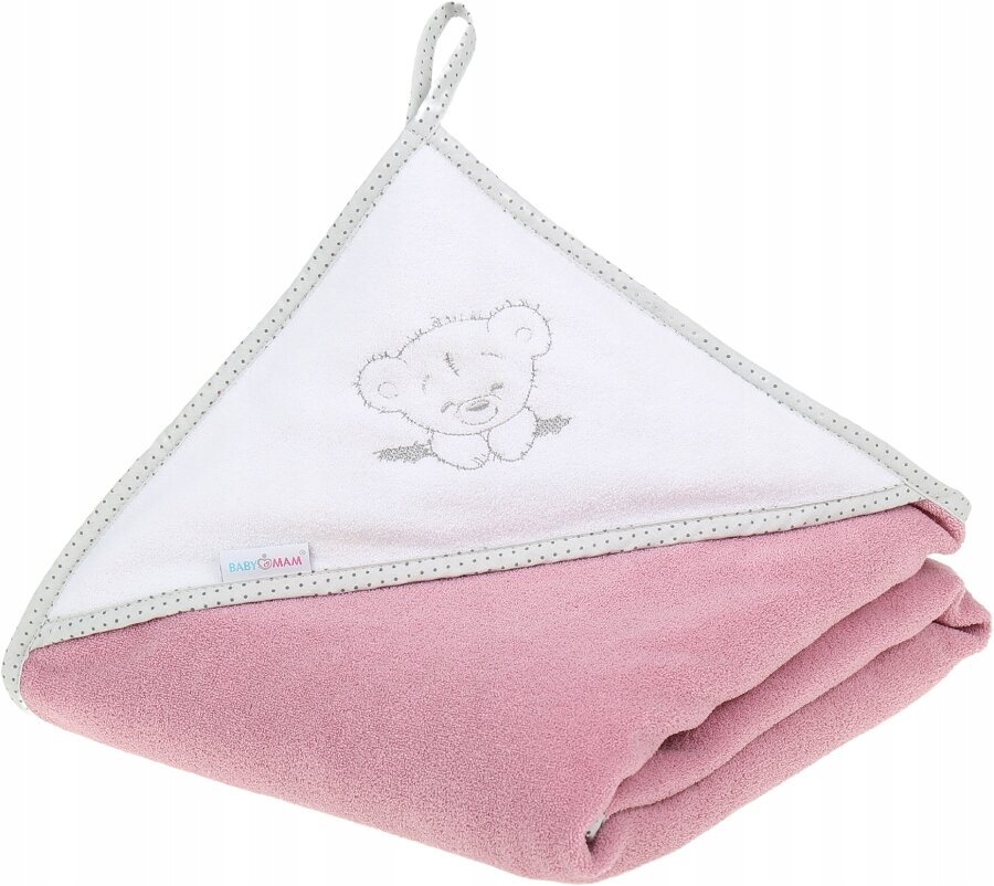 Lasten hupullinen pyyhe Babymam, 100x100 cm, pinkki hinta ja tiedot | Kylpyvälineet | hobbyhall.fi