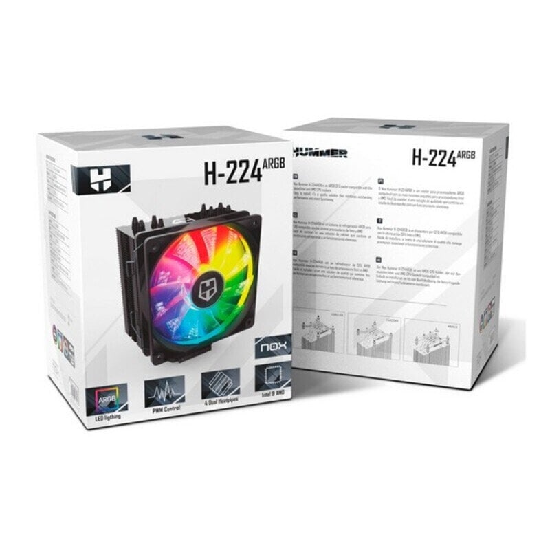 Neliötuuletin Gaming NOX H-224 Ø 12 cm RGB hinta ja tiedot | Tietokoneen tuulettimet | hobbyhall.fi