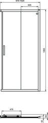 Suihkukaapin liukuovet Ideal Standard Connect 2 100x195 cm, matta musta, K9262V3 hinta ja tiedot | Suihkukaapit ja suihkunurkat | hobbyhall.fi