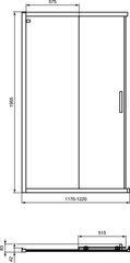 Suihkukaapin liukuovet Ideal Standard Connect 2 120x195 cm, matta musta, K9264V3 hinta ja tiedot | Suihkukaapit ja suihkunurkat | hobbyhall.fi