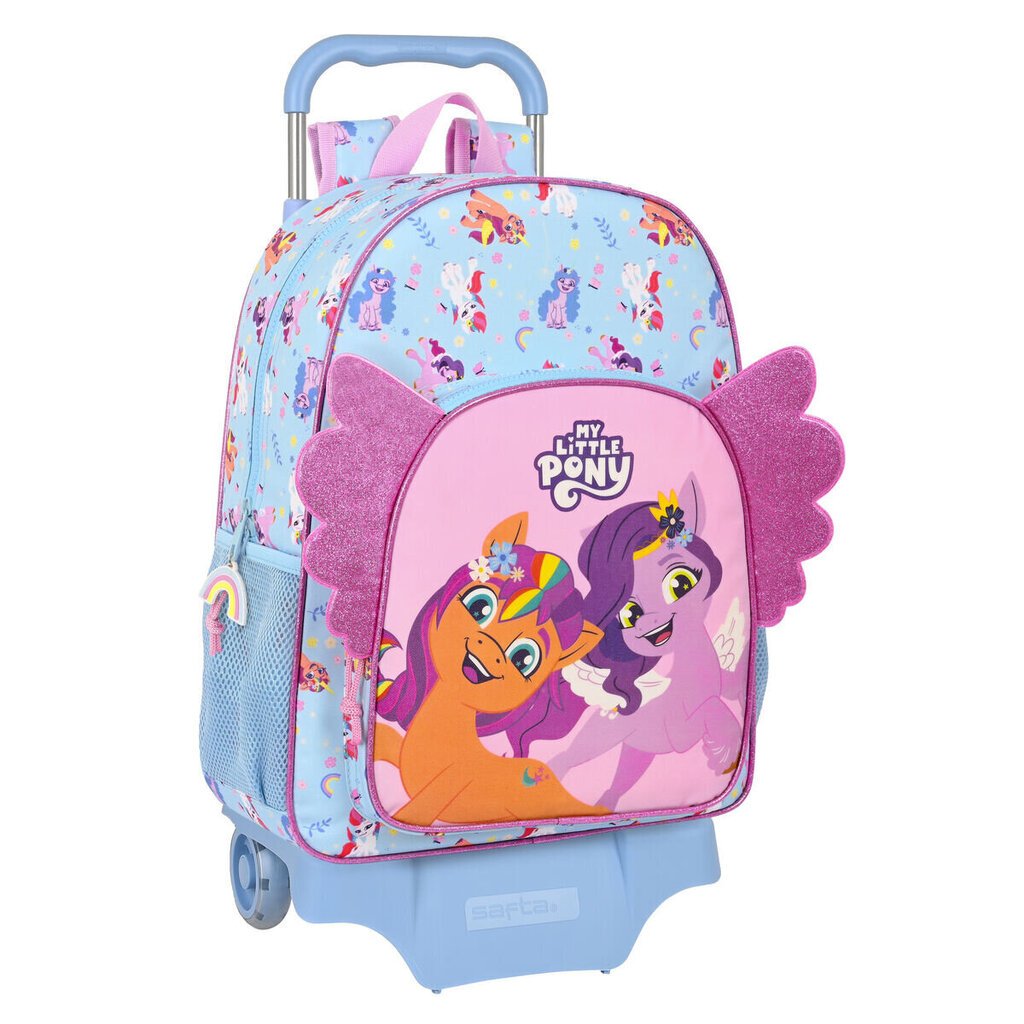 Koulureppu pyörillä Safta My Little Pony Wild & ilmainen, sininen hinta ja tiedot | Koulureput ja -laukut | hobbyhall.fi