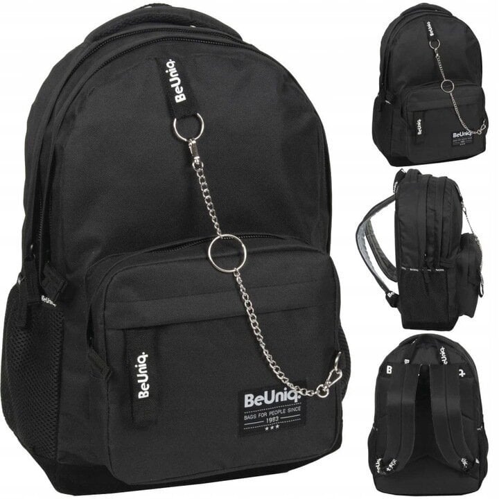 Koulureppu BeUniq PPB22-228, musta, 42x29x18 cm hinta ja tiedot | Koulureput ja -laukut | hobbyhall.fi