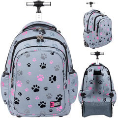 Koulureppu pyörillä St.Right TB-01 Paws 655401, 43x32x26 cm hinta ja tiedot | Koulureput ja -laukut | hobbyhall.fi