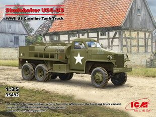 Liimattava malli ICM 35492 WWII US Gasoline Tank Truck Studebaker US6-U5 1/35 hinta ja tiedot | Koottavat pienoismallit | hobbyhall.fi