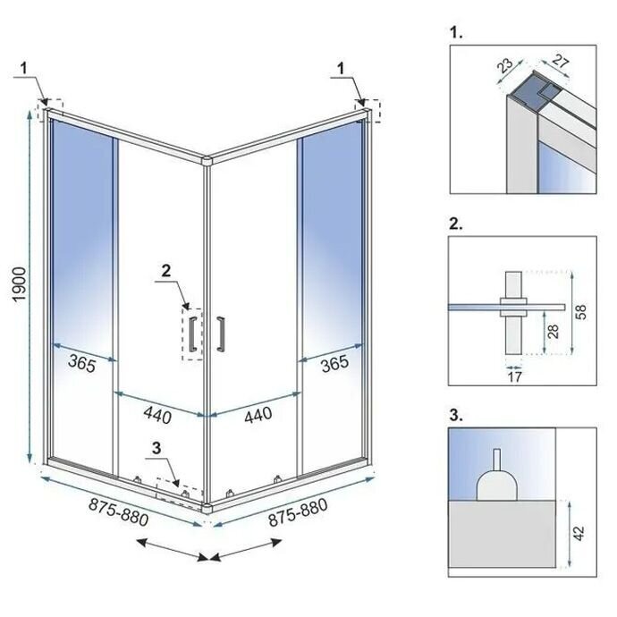 Rea City suihkukaappi 90x90 musta hinta ja tiedot | Suihkukaapit ja suihkunurkat | hobbyhall.fi