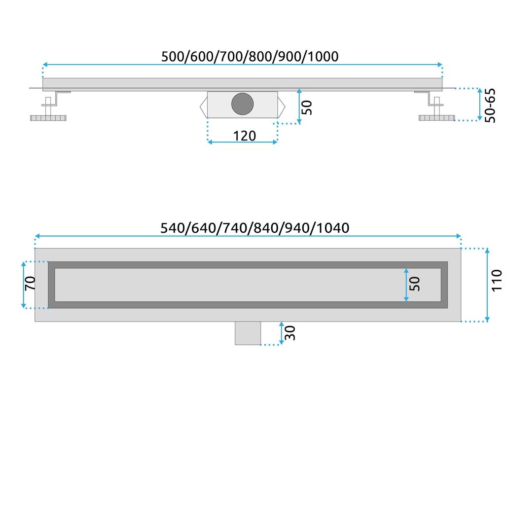 REA Neox Linear Drain, HARJATTU TERÄS 60 hinta ja tiedot | Lattiakaivot | hobbyhall.fi