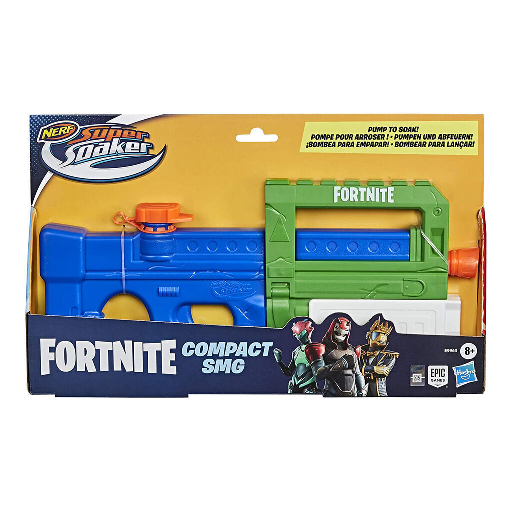 Vesiase Hasbro Nerf Super Soaker Fortnite Compact SMG hinta ja tiedot | Hiekkalelut ja rantalelut | hobbyhall.fi