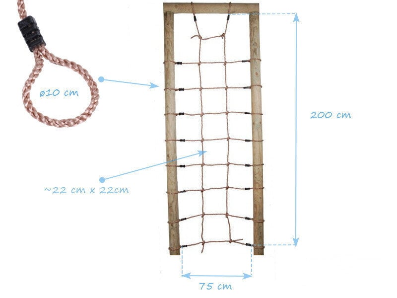 Kiipeilyverkko leikkikentälle 0,75x2,0 m hinta ja tiedot | Keinut | hobbyhall.fi