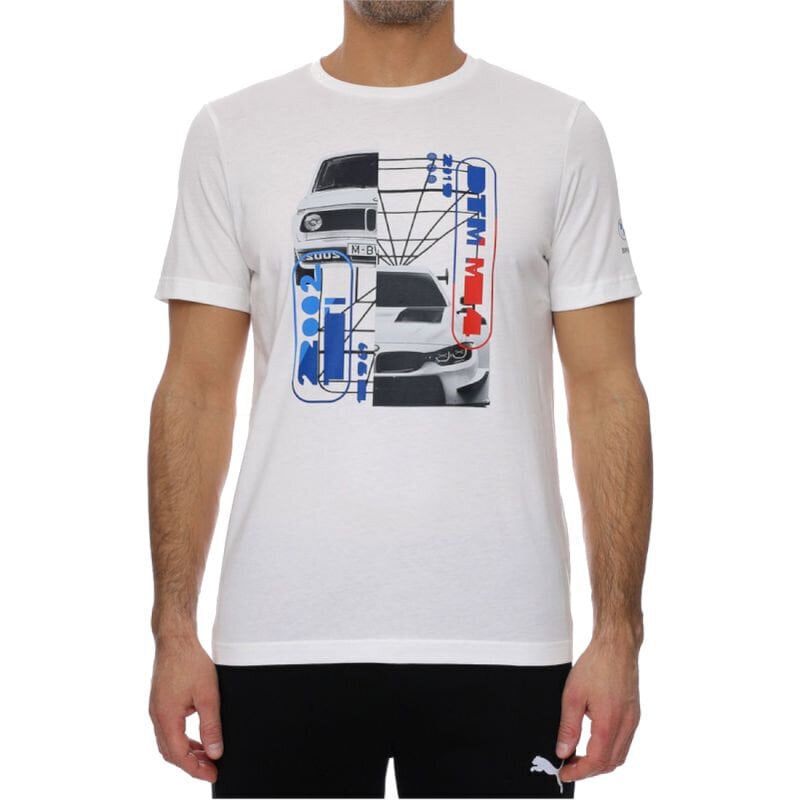 Miesten t-paita Puma BMW Motorsport Graphic Tee M 531194-02, valkoinen hinta ja tiedot | Miesten T-paidat | hobbyhall.fi