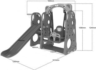 Lasten liukumäki keinulla ja koripallotelineellä hinta ja tiedot | Liukumäet | hobbyhall.fi