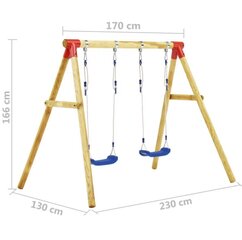 Keinusarja, 230x130x166cm, mänty hinta ja tiedot | Keinut | hobbyhall.fi