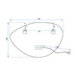 LED anti-fog seinäpeili Bluetooth-toiminnolla, 70x100cm hinta ja tiedot | Kylpyhuonepeilit | hobbyhall.fi