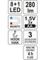 Työpajavalaisin 8 + 1 LED-magneetilla YT-08513 YATO. hinta ja tiedot | Taskulamput ja valonheittimet | hobbyhall.fi