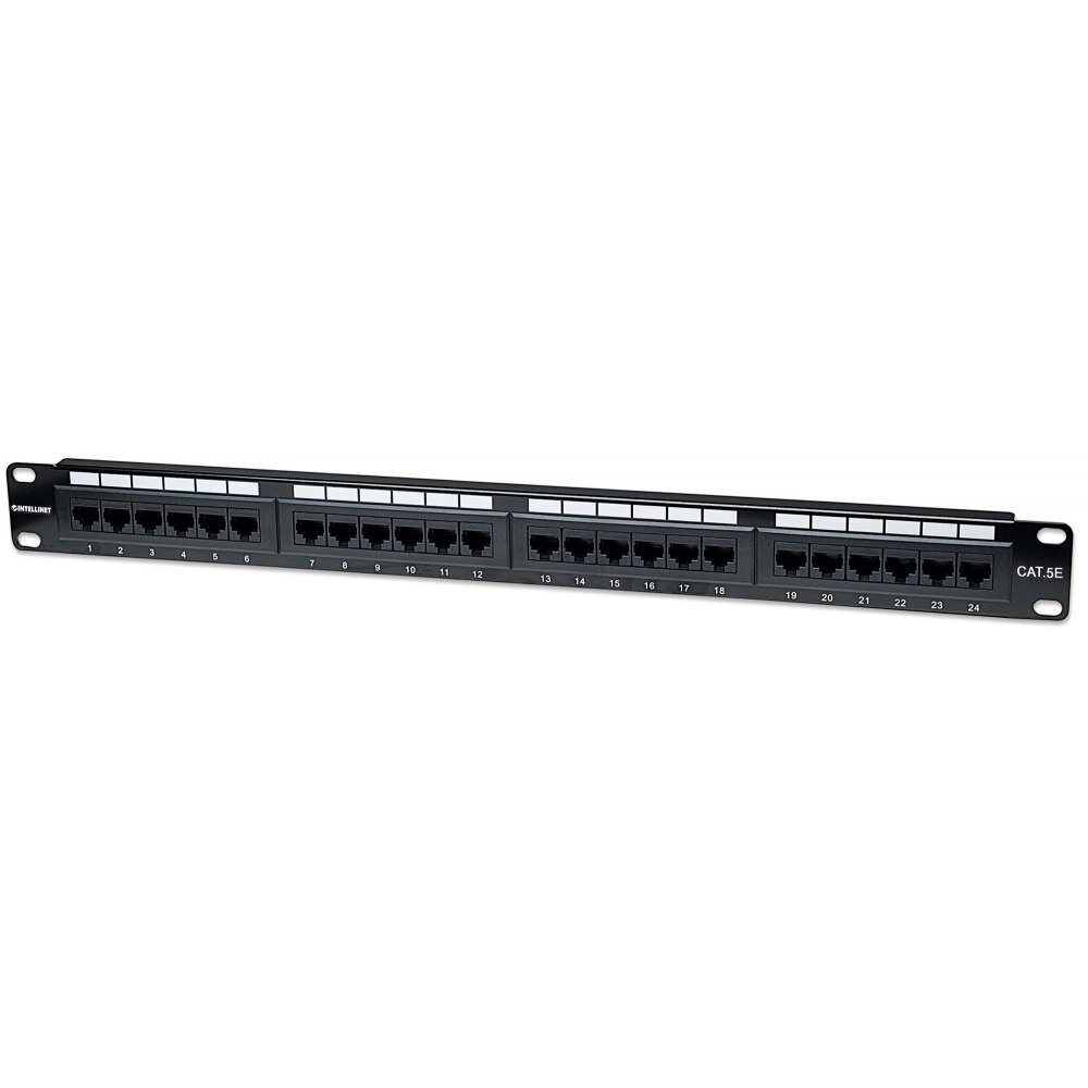 Kytkinpaneeli Intellinet PatchPanel 1U 19" kaappeihin UTP 24x RJ45 Cat5e hinta ja tiedot | Komponenttien lisätarvikkeet | hobbyhall.fi