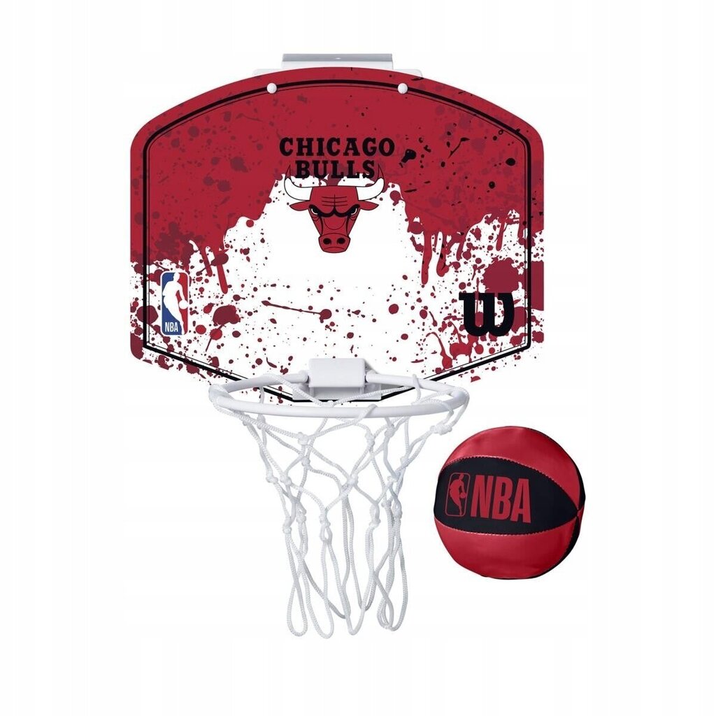 Mini koripallolauta pallolla Wilson NBA Team Chicago Bulls, 30x25 cm hinta ja tiedot | Koripallokorit | hobbyhall.fi