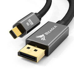 Reagle mini DisplayPort Ultra DP 2.0 8K 4K 240Hz 1M kaapeli hinta ja tiedot | Koteloiden lisätarvikkeet | hobbyhall.fi