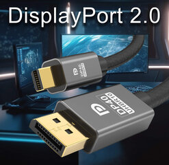 Reagle mini DisplayPort Ultra DP 2.0 8K 4K 240Hz 1.5M kaapeli hinta ja tiedot | Reagle Tietokoneet ja pelaaminen | hobbyhall.fi