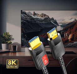 REAGLE HDMI 2.1 optinen 48Gbps AOC 8K 60HZ 4K 120HZ HDR kaapeli 5M hinta ja tiedot | Reagle Tietokoneet ja pelaaminen | hobbyhall.fi