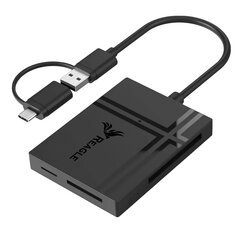 REAGLE 5-in-1 TF SD MS CF XD MicroSD-kortinlukija USB-C OTG 5 Gb/s sovitin hinta ja tiedot | Koteloiden lisätarvikkeet | hobbyhall.fi