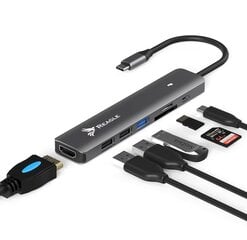 REAGLE HUB USB-C 3.1 HDMI 4K PD 100W SD TF SOVITIN 7in1 Apple M1 M2 Reader hinta ja tiedot | Koteloiden lisätarvikkeet | hobbyhall.fi