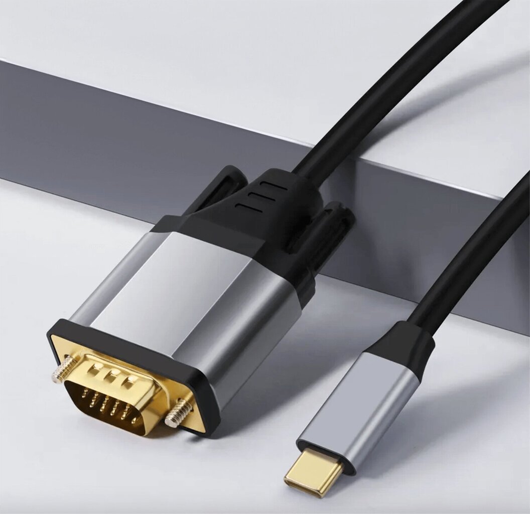 REAGLE USB C - VGA 1,8 m FULL HD D-SUB -kaapeli 1080p USB-C -sovitinkaapeli hinta ja tiedot | Koteloiden lisätarvikkeet | hobbyhall.fi