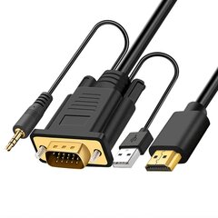 REAGLE VGA-HDMI 2M FULL HD D-SUB -kaapelisovittimen ääniliitäntä hinta ja tiedot | Reagle Tietokoneet ja pelaaminen | hobbyhall.fi