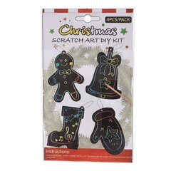 Scratch-off joulukuusi ripustimet Diy baubles 4 kpl hinta ja tiedot | Taide- ja askartelutarvikkeet | hobbyhall.fi